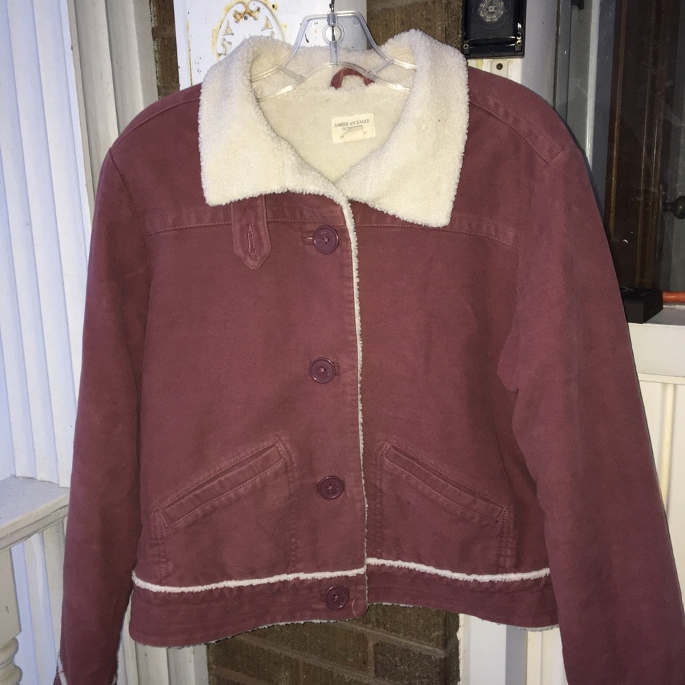 American Eagle Purple Fur Faux Lined  Coat